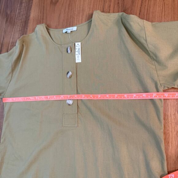 Madewell Shirt Size S Linen Blend Henley Slouch NWT - Picture 7 of 12